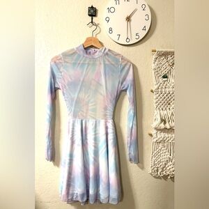 Pastel Tie-Dye Backless Dress